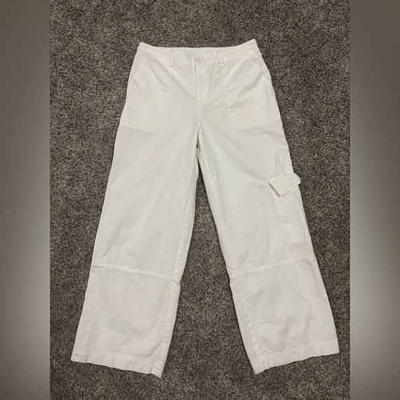 Princess Polly Chad Cargo Jeans White Denim pants size 6 - Picture 2 of 5